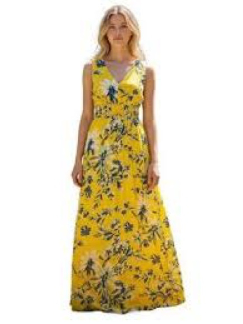 Japna Yellow Floral Maxi Dress small